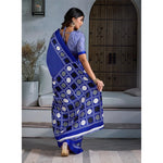Load image into Gallery viewer, Women's Satin Crepe Printed Saree With Unstitched Blouse 5.5Mtr (Blue)
