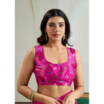 Load image into Gallery viewer, Women's Satin Crepe Printed Saree With Unstitched Blouse 5.5Mtr (Pink)
