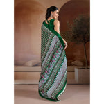 Load image into Gallery viewer, Women's Satin Crepe Printed Saree With Unstitched Blouse 5.5Mtr (Green)
