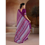 Load image into Gallery viewer, Women's Satin Crepe Printed Saree With Unstitched Blouse 5.5Mtr (Purple)
