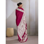 Load image into Gallery viewer, Women's Satin Crepe Printed Saree With Unstitched Blouse 5.5Mtr (Maroon)
