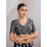 Load image into Gallery viewer, Women's Satin Crepe Printed Saree With Unstitched Blouse 5.5Mtr (Black)
