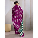 Load image into Gallery viewer, Women's Satin Crepe Printed Saree With Unstitched Blouse 5.5Mtr (Purple)
