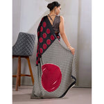 Load image into Gallery viewer, Women's Satin Crepe Printed Saree With Unstitched Blouse 5.5Mtr (Maroon)
