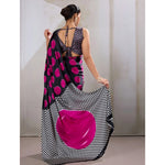 Load image into Gallery viewer, Women's Satin Crepe Printed Saree With Unstitched Blouse 5.5Mtr (Pink)
