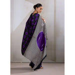 Load image into Gallery viewer, Women's Satin Crepe Printed Saree With Unstitched Blouse 5.5Mtr (Purple)
