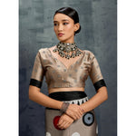 Load image into Gallery viewer, Women's Satin Crepe Printed Saree With Unstitched Blouse 5.5Mtr (Grey)
