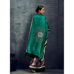 Load image into Gallery viewer, Women's Satin Crepe Printed Saree With Unstitched Blouse 5.5Mtr (Multicolor)
