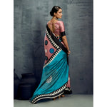 Load image into Gallery viewer, Women's Satin Crepe Printed Saree With Unstitched Blouse 5.5Mtr (Multicolor)
