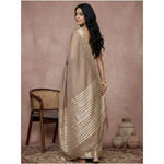 Load image into Gallery viewer, Women's Cotton Printed Saree With Unstitched Blouse 5.5Mtr (Beige)
