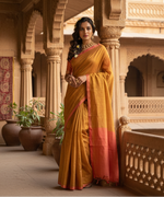 Load image into Gallery viewer, Women's Cotton Printed Saree With Unstitched Blouse 5.5Mtr (Mustrad)
