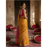 Load image into Gallery viewer, Women's Cotton Printed Saree With Unstitched Blouse 5.5Mtr (Yellow)
