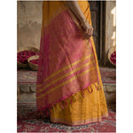 Load image into Gallery viewer, Women's Cotton Printed Saree With Unstitched Blouse 5.5Mtr (Yellow)
