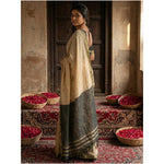 Load image into Gallery viewer, Women's Cotton Printed Saree With Unstitched Blouse 5.5Mtr (Beige)
