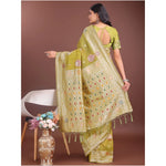 Load image into Gallery viewer, Women's Linen Cotton Printed Saree With Unstitched Blouse 5.5Mtr (Mustrad)

