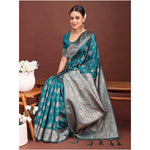 Load image into Gallery viewer, Women's Banarasi Silk Printed Saree With Unstitched Blouse 5.5Mtr (Sea Green)
