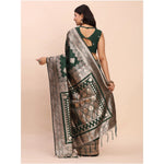 Load image into Gallery viewer, Women's Banarasi Silk Printed Saree With Unstitched Blouse 5.5Mtr (Green)
