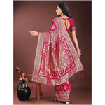 Load image into Gallery viewer, Women's Silk Printed Saree With Unstitched Blouse 5.5Mtr (Magenta)

