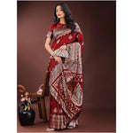 Load image into Gallery viewer, Women's Silk Printed Saree With Unstitched Blouse 5.5Mtr (Maroon)
