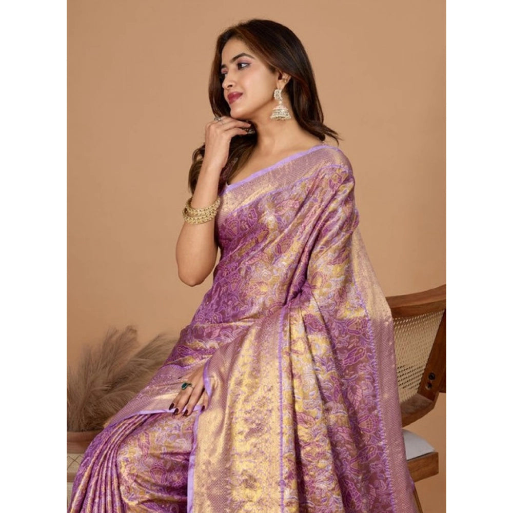 Women's Jacquard Saree With Unstitched Blouse 5.5Mtr (Multicolor)