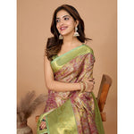 Load image into Gallery viewer, Women's Jacquard Saree With Unstitched Blouse 5.5Mtr (Multicolor)
