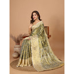 Load image into Gallery viewer, Women's Jacquard Saree With Unstitched Blouse 5.5Mtr (Olive)
