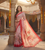 Load image into Gallery viewer, Women's Georgette Floral Printed Saree With Unstitched Blouse 5.5Mtr (Red)
