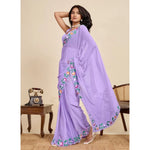 Load image into Gallery viewer, Women's Georgette Printed Saree With Unstitched Blouse 5.5Mtr (Lavender)
