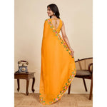 Load image into Gallery viewer, Women's Georgette Printed Saree With Unstitched Blouse 5.5Mtr (Yellow)
