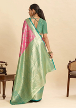 Load image into Gallery viewer, Women's Faux_Banarasi_Silk Woven Saree With Unstitched Blouse 5.5Mtr (Pink)
