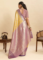 Load image into Gallery viewer, Women's Faux_Banarasi_Silk Woven Saree With Unstitched Blouse 5.5Mtr (Yellow)
