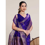 Load image into Gallery viewer, Women's Jacquard Woven Saree With Unstitched Blouse 5.5Mtr (Blue)

