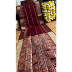 Load image into Gallery viewer, Women's Tussar Silk Madhubani Saree With Unstitched Blouse 5.5Mtr (Maroon)

