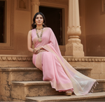 Load image into Gallery viewer, Women's Tissue Checks_With_Buttis Saree With Unstitched Blouse 5.5Mtr (Light_Pink)
