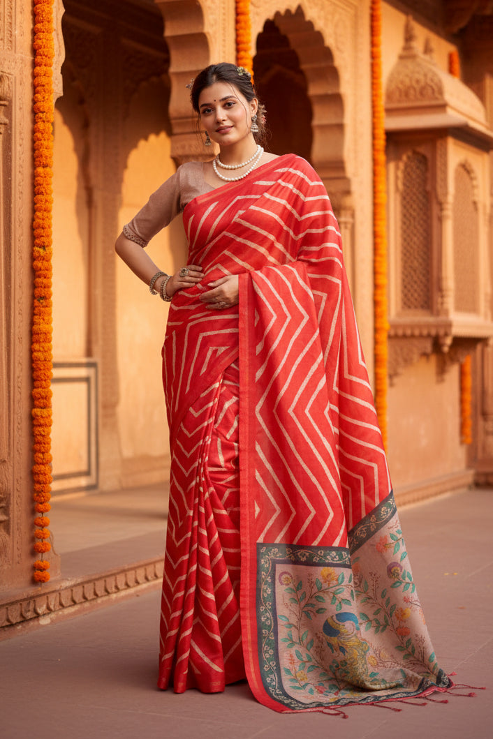 Pid 65679 generic women s faux tussar silk geometric print saree with unstitched blouse 5 5 mtr red 1000x1000_ac3d17c9 9a16 447d 9cac 1aeccbfe6076