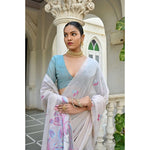 Load image into Gallery viewer, Women's Blended Cotton Floral Weaving Pattern Saree With Unstitched Blouse 5.5Mtr (Pink)
