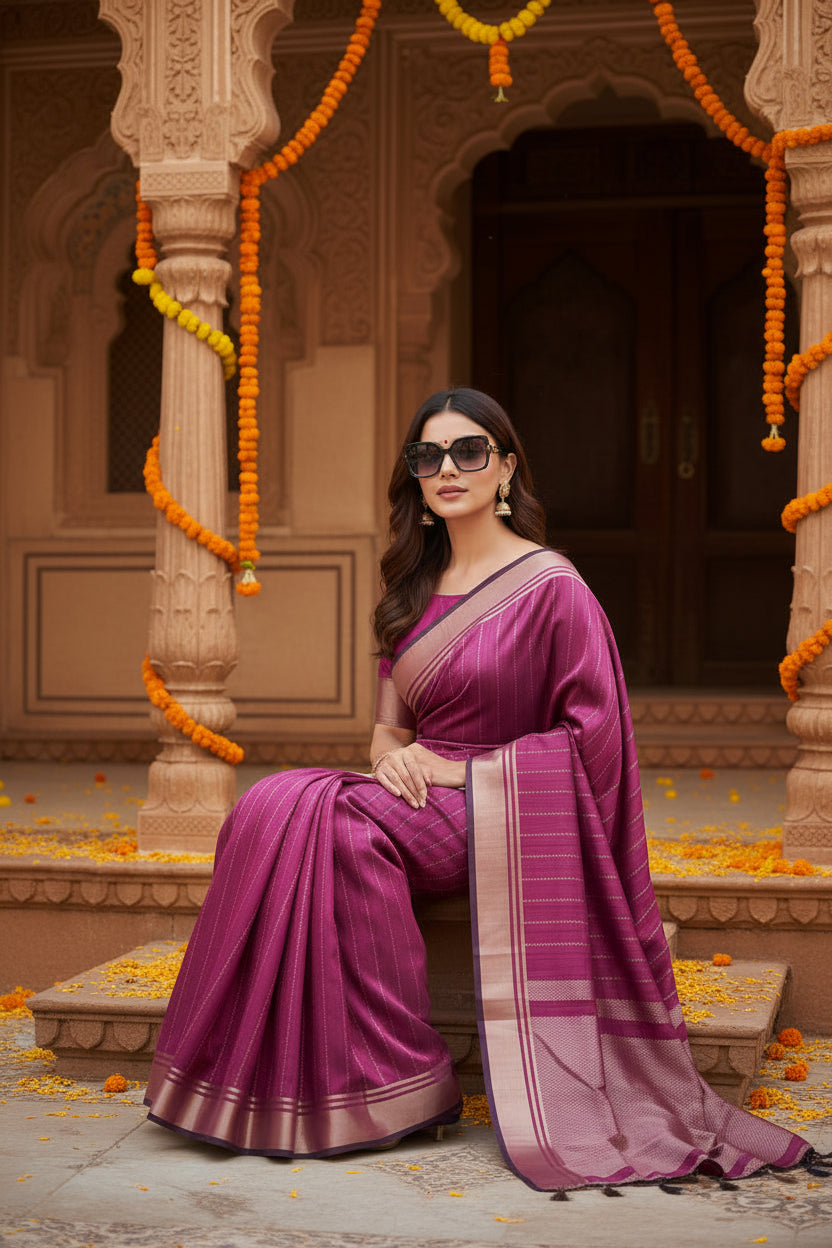 Pid 65723 generic women s faux banarasi lining pattern saree with unstitched blouse 5 5 mtr magenta 1000x1000_01f62f40 da28 458e 989a 2dead613024e