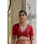 Load image into Gallery viewer, Women's Silk Blend Ethnic Ikat Pattern Saree With Unstitched Blouse 5.5Mtr (Cream)
