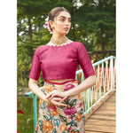 Load image into Gallery viewer, Women's Faux_Tussar Kalamkari_Print Saree With Unstitched Blouse 5.5Mtr (Pink)
