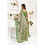 Load image into Gallery viewer, Women's Faux Linen Printed Ready to wear Saree With Unstitched Blouse 5.5Mtr (Light_Green)
