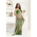 Load image into Gallery viewer, Women's Faux Linen Printed Ready to wear Saree With Unstitched Blouse 5.5Mtr (Light_Green)
