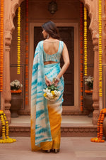 Load image into Gallery viewer, Women's Faux Linen Abstract Print Ready to wear Saree With Unstitched Blouse 5.5Mtr (Multicolor)
