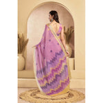 Load image into Gallery viewer, Women's Faux Linen Floral Ready to wear Saree With Unstitched Blouse 5.5Mtr (Lavender)
