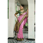 Load image into Gallery viewer, Women's Silk Blend Booti Work Ready to wear Saree With Unstitched Blouse 5.5Mtr (LightPink)
