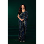 Load image into Gallery viewer, Women's Net Sequence Saree With Unstitched Blouse 5.5Mtr (Blue)
