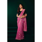 Load image into Gallery viewer, Women's Net Sequence Saree With Unstitched Blouse 5.5Mtr (Light Pink)
