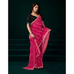 Load image into Gallery viewer, Women's Net Sequence Saree With Unstitched Blouse 5.5Mtr (Pink)
