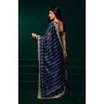 Load image into Gallery viewer, Women's Net Sequence Saree With Unstitched Blouse 5.5Mtr (Blue)
