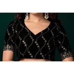 Load image into Gallery viewer, Women's Net Sequence Saree With Unstitched Blouse 5.5Mtr (Olive)
