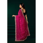 Load image into Gallery viewer, Women's Net Sequence Saree With Unstitched Blouse 5.5Mtr (Pink)

